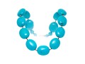 14k Yellow Gold Toggle Clasped Chunky Dyed Blue Howlite Necklace
