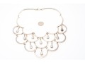 Sterling Silver Stunning Scalloped Chandelier Style Bib Choker Necklace