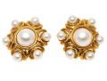 18k Yellow Gold Majestic Vintage Cultured Mabe And Cultured Pearl Earrings