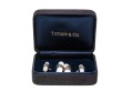 Tiffany & Co. Handsome Sterling Silver And Mother-of-pearl Cufflinks, Boxed