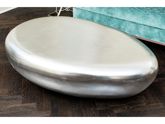 River Stone Silver Leaf Coffee Table (Retail $2,249)