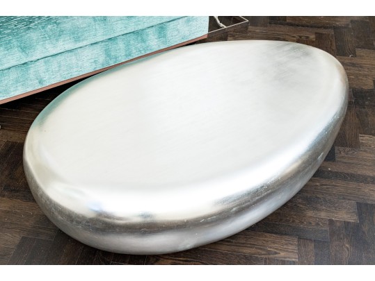 River Stone Silver Leaf Coffee Table (Retail $2,249)
