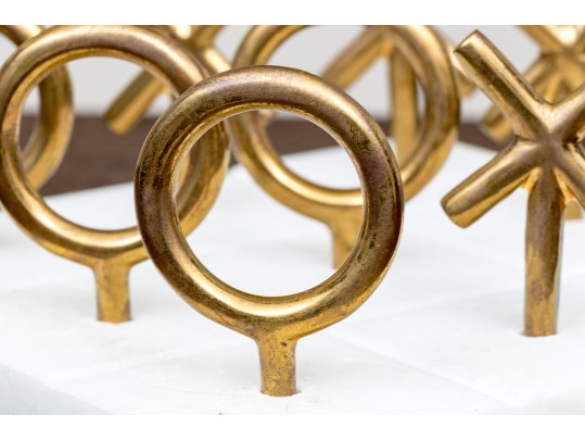 Decorative 3D Tic-Tac-Toe Set With Marble Board