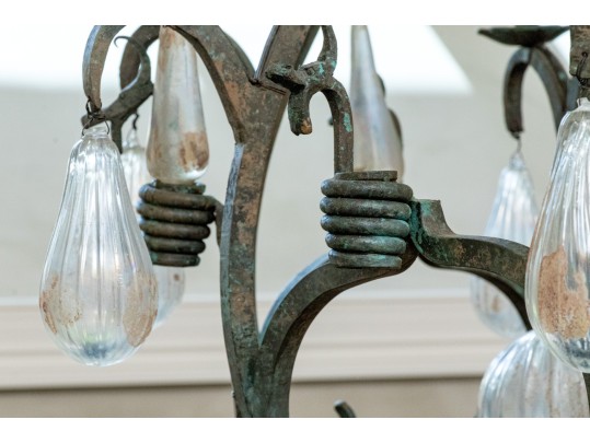 Majestic Murano Glass And Wrought Iron Chandelier (Original Purchase Price $8,600)