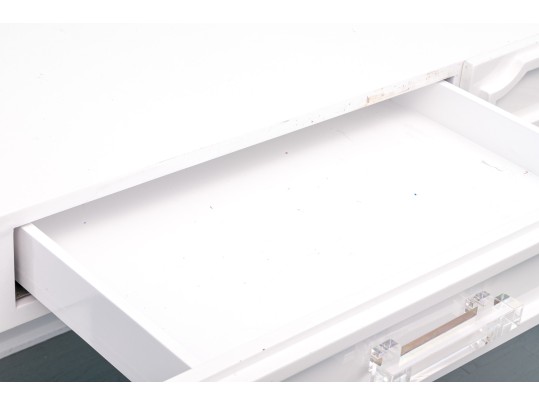 Lacquered Desk With Lucite Handles