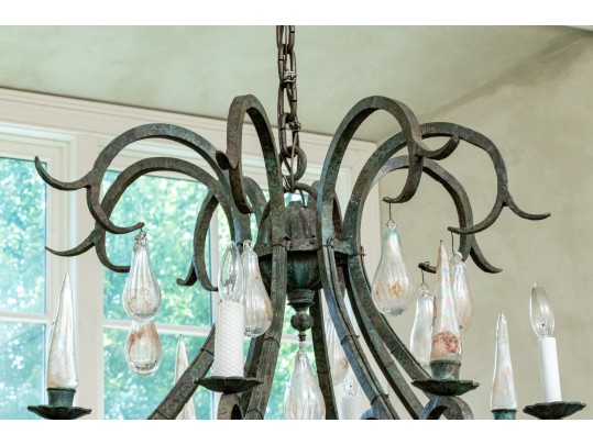 Majestic Murano Glass And Wrought Iron Chandelier (Original Purchase Price $8,600)