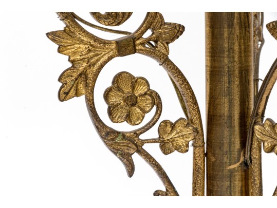 Gothic Style Brass Seven Light Electrified Candelabrum