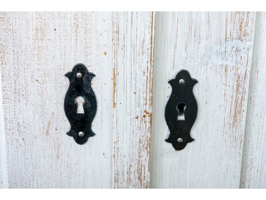 Farmhouse Chic White Painted Armoire