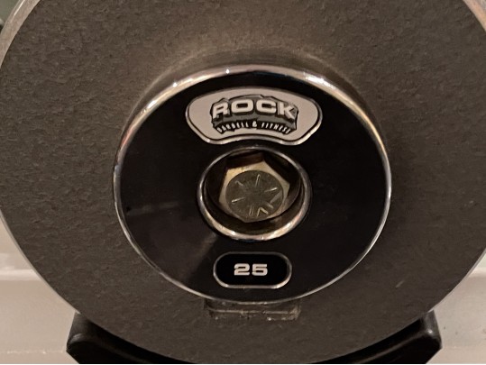 “Rock Barbell And Fitness” Commercial Weight Rack And A Collection Of Free Weights