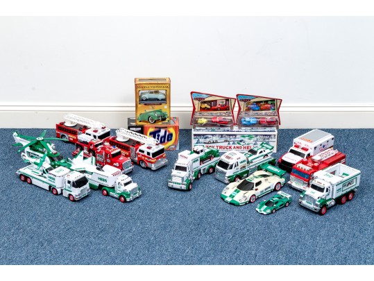 Collection Of 18 Toy Cars And Trucks, Including Hess Trucks