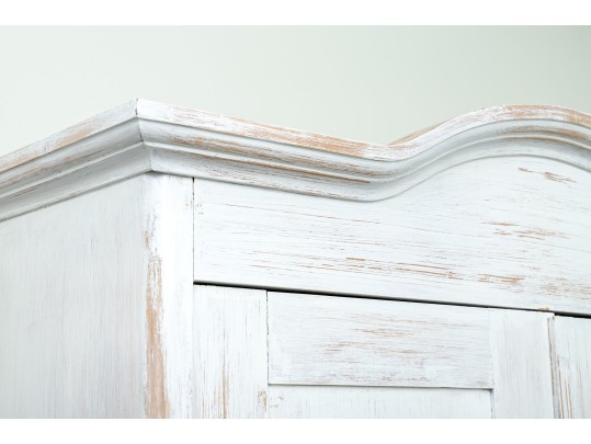 Farmhouse Chic White Painted Armoire
