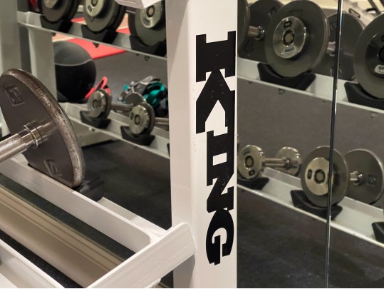 “Rock Barbell And Fitness” Commercial Weight Rack And A Collection Of Free Weights