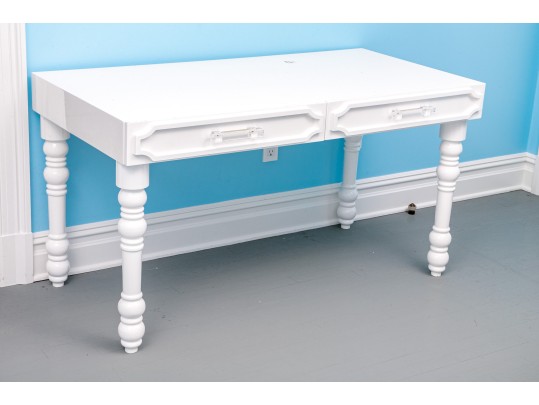 Lacquered Desk With Lucite Handles