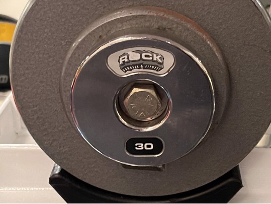 “Rock Barbell And Fitness” Commercial Weight Rack And A Collection Of Free Weights