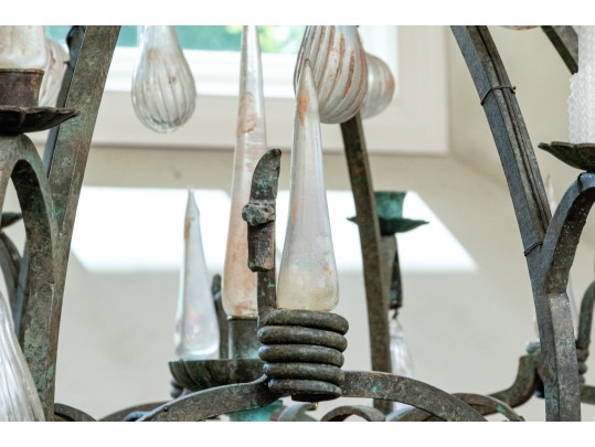 Majestic Murano Glass And Wrought Iron Chandelier (Original Purchase Price $8,600)