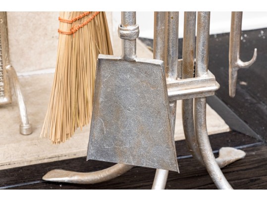 Magnificent Fireplace Screen With Associated Set Of Fireplace Tools 