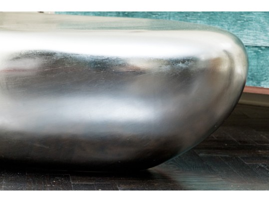 River Stone Silver Leaf Coffee Table (Retail $2,249)