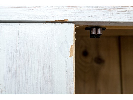 Farmhouse Chic White Painted Armoire