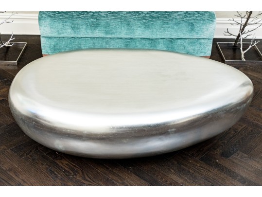 River Stone Silver Leaf Coffee Table (Retail $2,249)