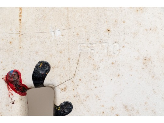 Artisanal Paint Splattered Plaster Manequin On Circular Base