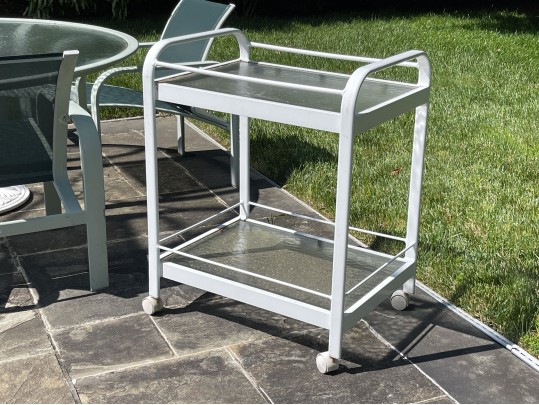 Vintage Brown Jordan Outdoor Dining Set, Including Table, Chairs And A Barcart