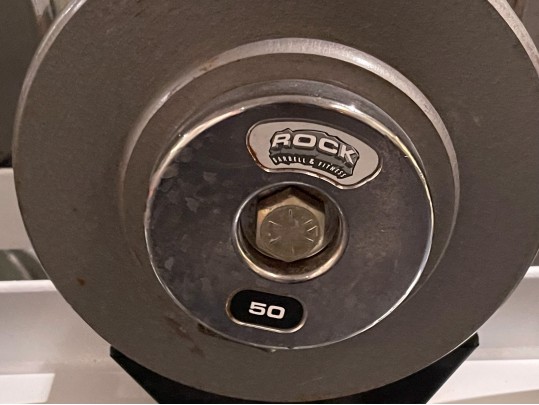 “Rock Barbell And Fitness” Commercial Weight Rack And A Collection Of Free Weights