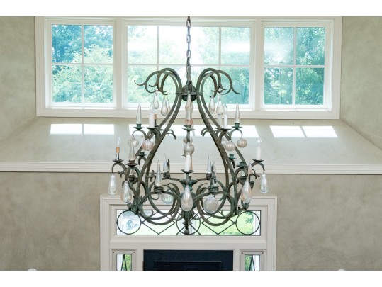 Majestic Murano Glass And Wrought Iron Chandelier (Original Purchase Price $8,600)