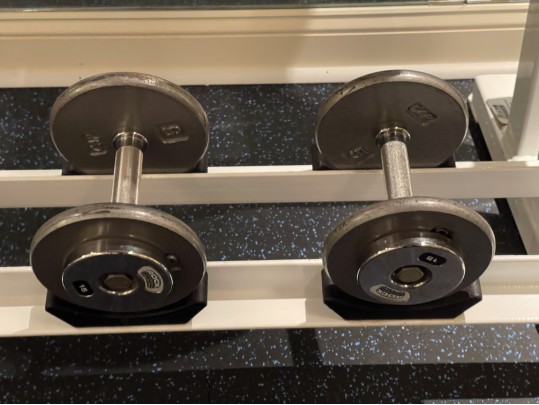 “Rock Barbell And Fitness” Commercial Weight Rack And A Collection Of Free Weights