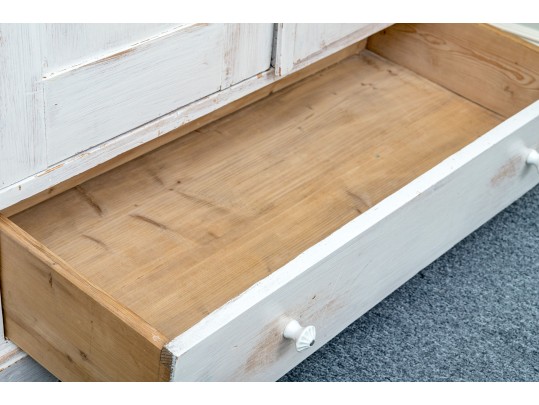 Farmhouse Chic White Painted Armoire