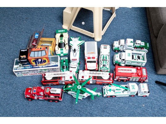 Collection Of 18 Toy Cars And Trucks, Including Hess Trucks
