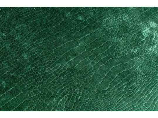 Six Chinese Chippendale Style Black Lacquered Dining Chairs In Green Faux Snakeskin Upholstery