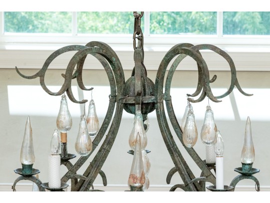 Majestic Murano Glass And Wrought Iron Chandelier (Original Purchase Price $8,600)