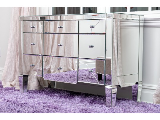 Fabulous Venetian Style Mirrored Dresser Chest, As-Is