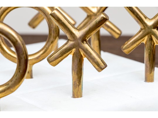 Decorative 3D Tic-Tac-Toe Set With Marble Board