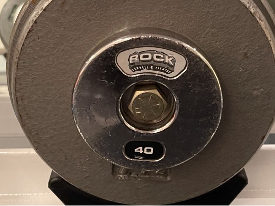 “Rock Barbell And Fitness” Commercial Weight Rack And A Collection Of Free Weights