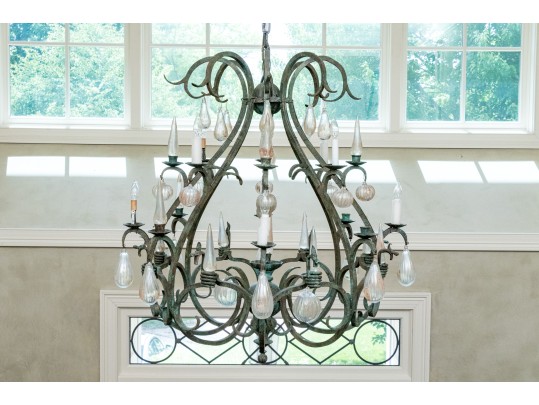 Majestic Murano Glass And Wrought Iron Chandelier (Original Purchase Price $8,600)