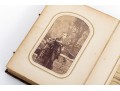 Antique Leather Bound Photograph Album Together With Two Antique Photos