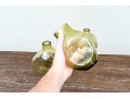 Three Green Tinted Glass Vases