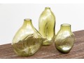 Three Green Tinted Glass Vases
