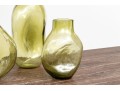Three Green Tinted Glass Vases