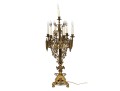 Gothic Style Brass Seven Light Electrified Candelabrum