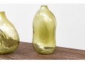 Three Green Tinted Glass Vases
