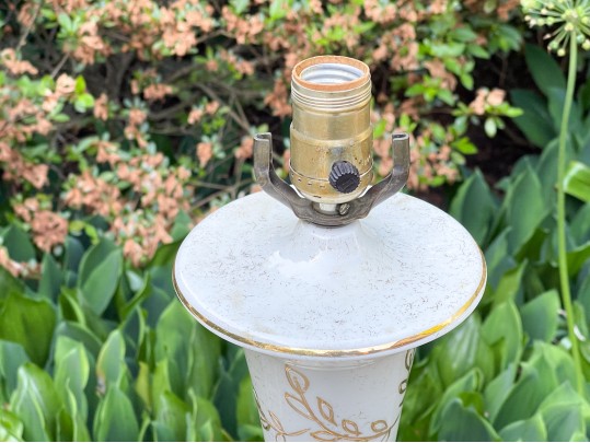 Pair Of Vintage Hand Painted Lamps