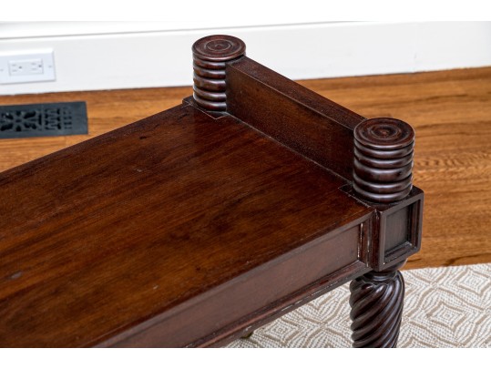 Gorgeous Sabrina Turned Leg Bench With Brass Casters