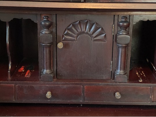 Antique Serpentine Secretary 