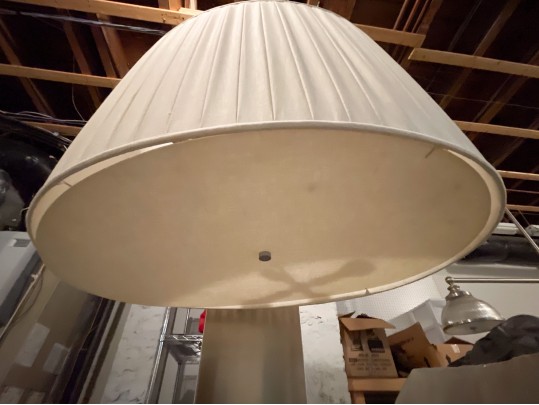 Massive Oval Box Pleated Drum Pendant Light