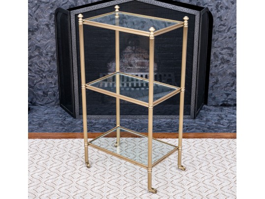 Trieste Tiered Table Brass & Glass 