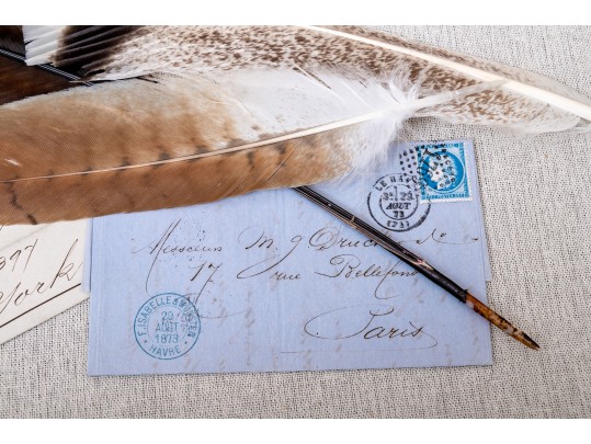 Feather Quill & Vintage Letter Shadow Boxes