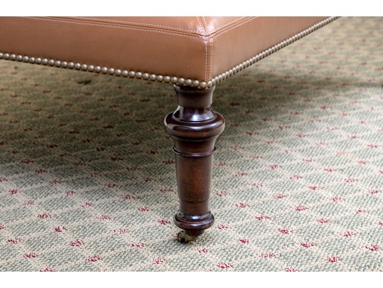 Edward Ferrell Leather Ottoman On Casters