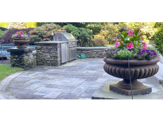 Pair Of Stunning Vintage Cement Planters